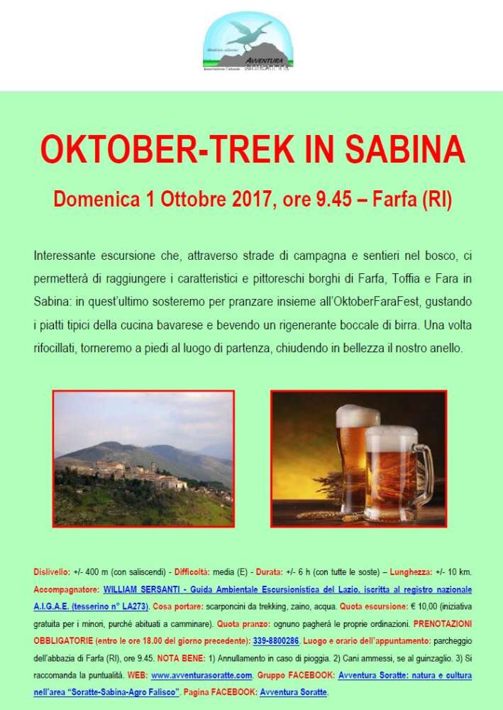 Oktober-Trek in Sabina