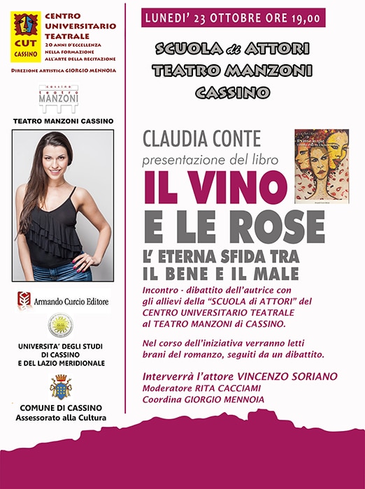 Letteratura, Claudia Conte racconta “Il vino e le rose” agli attori del Cut