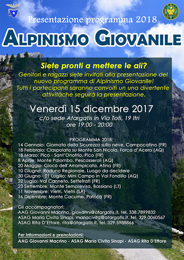 Presentazione programma Alpinismo Giovanile 2018 - CAI Latina