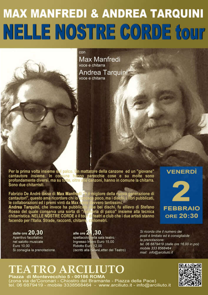 NELLE NOSTRE CORDE, il concerto di Max Manfredi & Andrea Tarquini