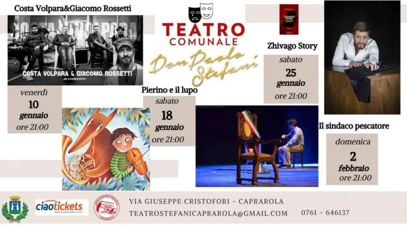 Tra musica e prosa a Teatro Comunale Don Paolo Stefani di Caprarola