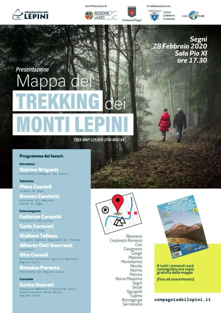 Presentazione Mappa del Trekking dei Monti Lepini a Segni