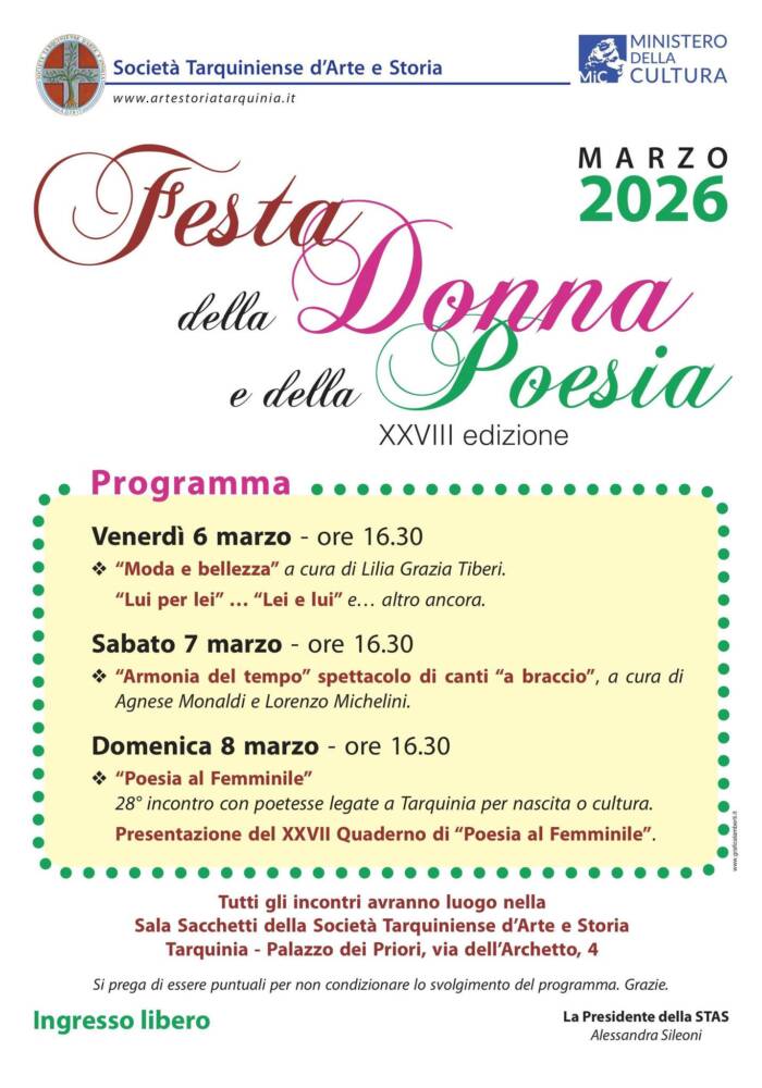 Cosa fare nel prossimo week-end Festa della Donna e della Poesia