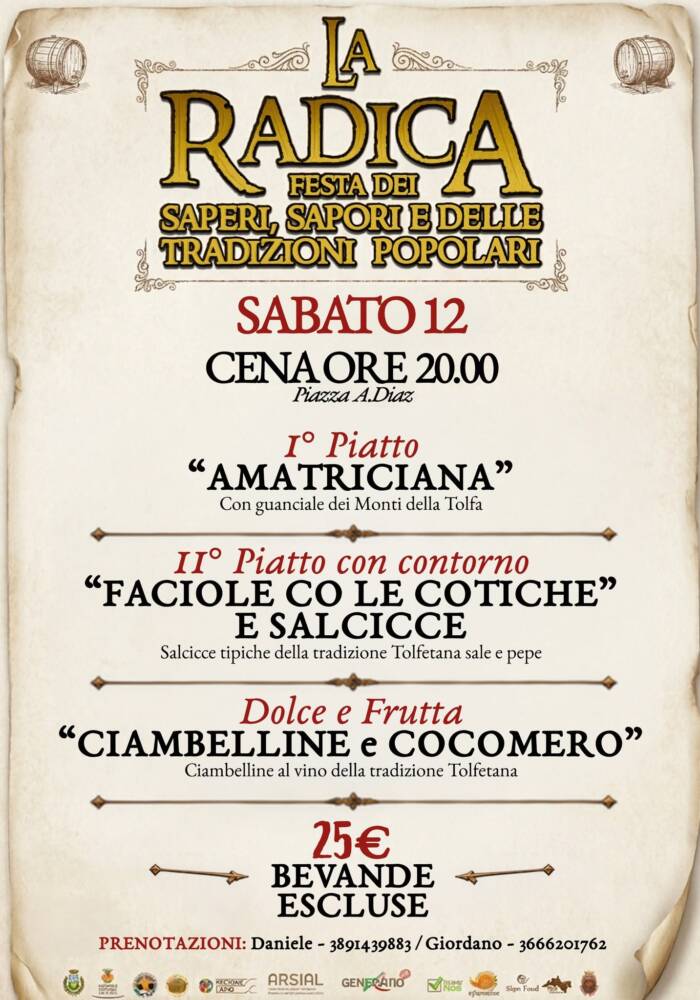 Cosa fare nel Lazio il prossimo week-end La Radica