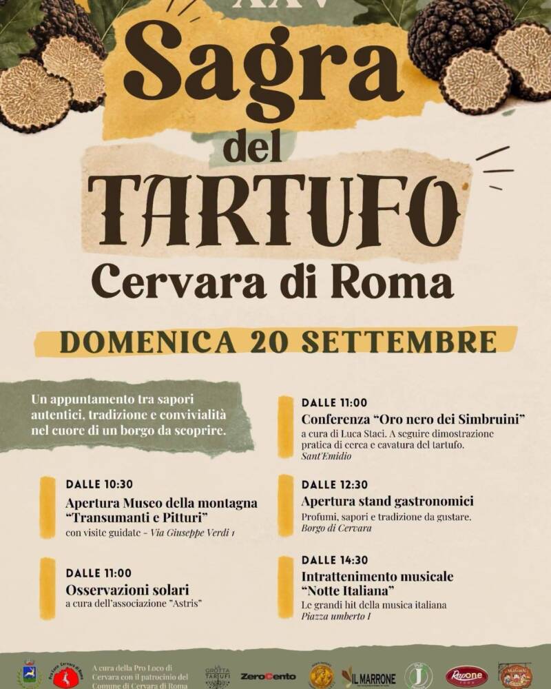 Cosa fare nel Lazio il prossimo week-end Festa degli Artisti e Sagra del Tartufo