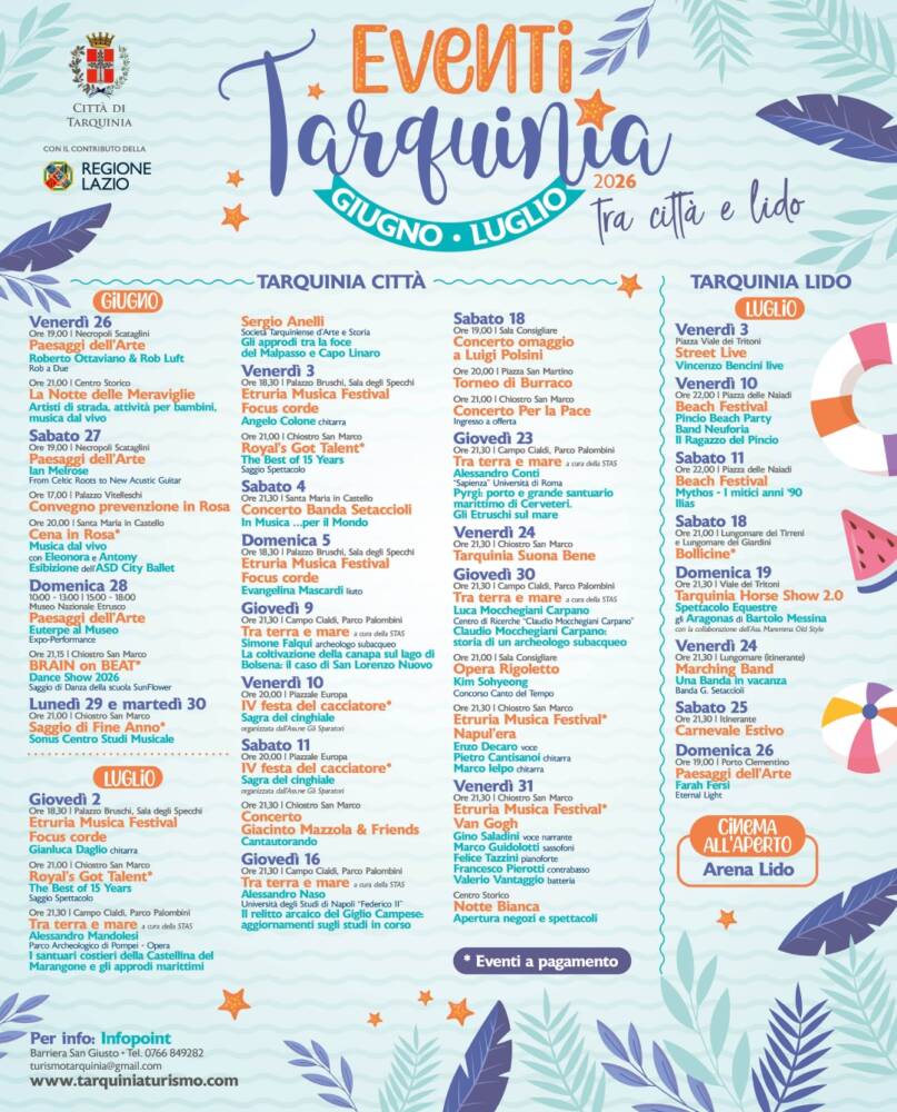 Eventi nel Lazio: Sagre, Concerti e Cosa Fare Estate a Tarquinia