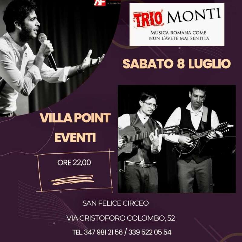 Musica live con il triò Monti e degustazione