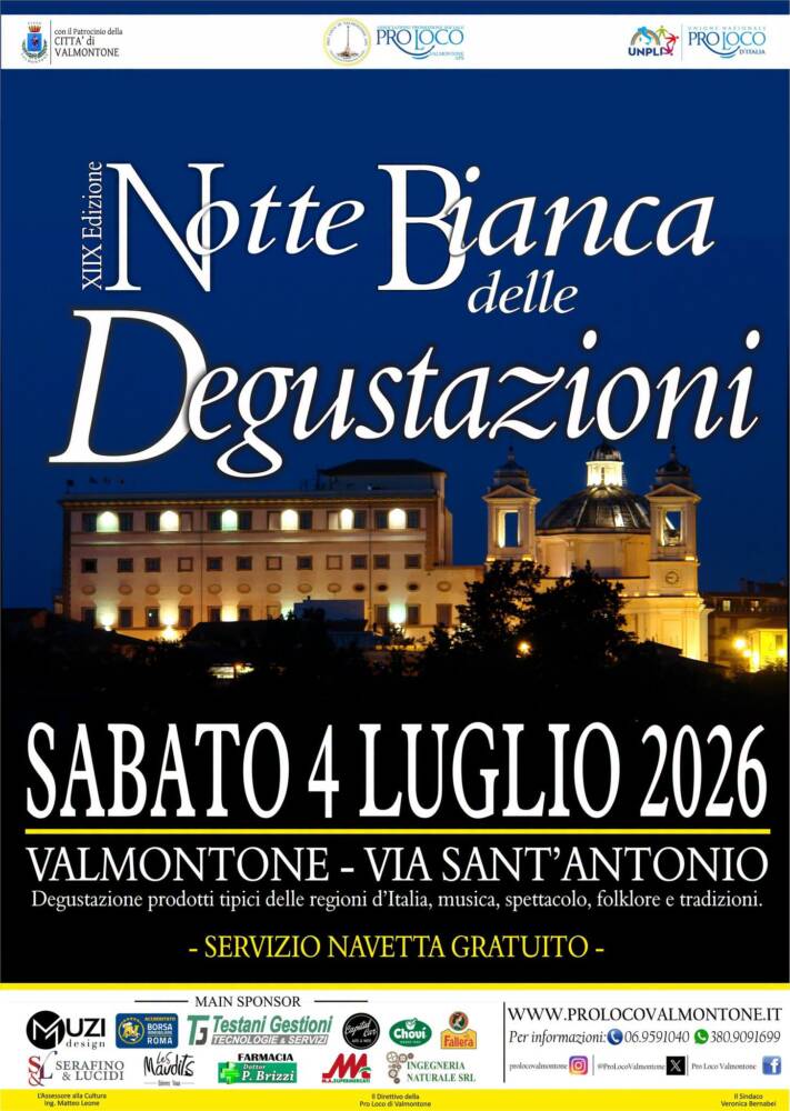 Musica e Spettacolo nel Lazio Notte Bianca delle Degustazioni