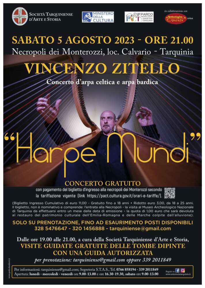 Vincenzo Zitello in concerto alla necropoli dei Monterozzi