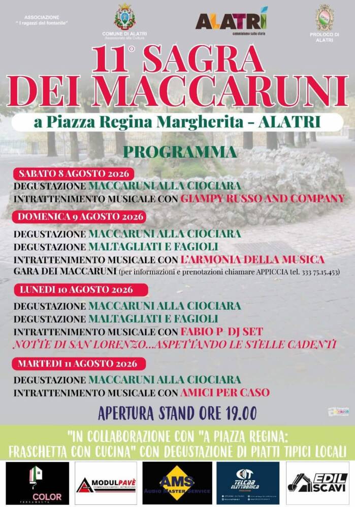 Sagre nel Lazio Sagra dei Maccaruni