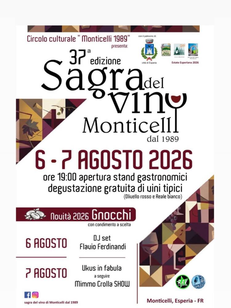 Sagre nel Lazio Sagra del Vino di Monticelli