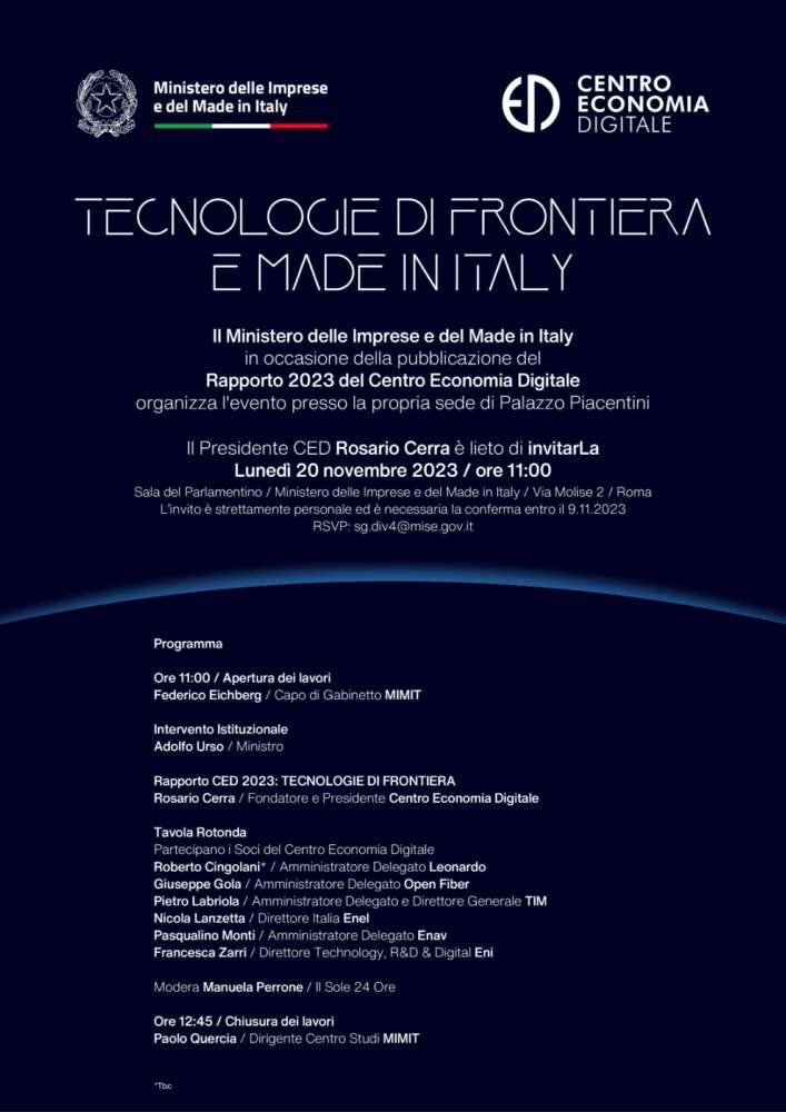 Tecnologie di Frontiera e Made in Italy