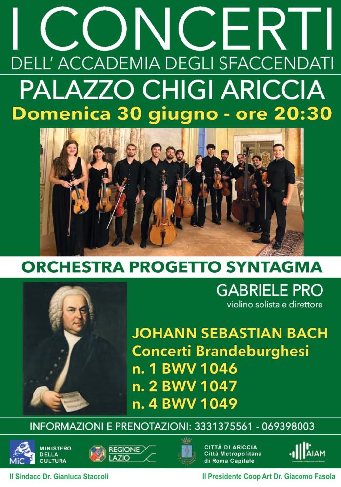 Concerti Brandeburghesi di Bach ad Ariccia