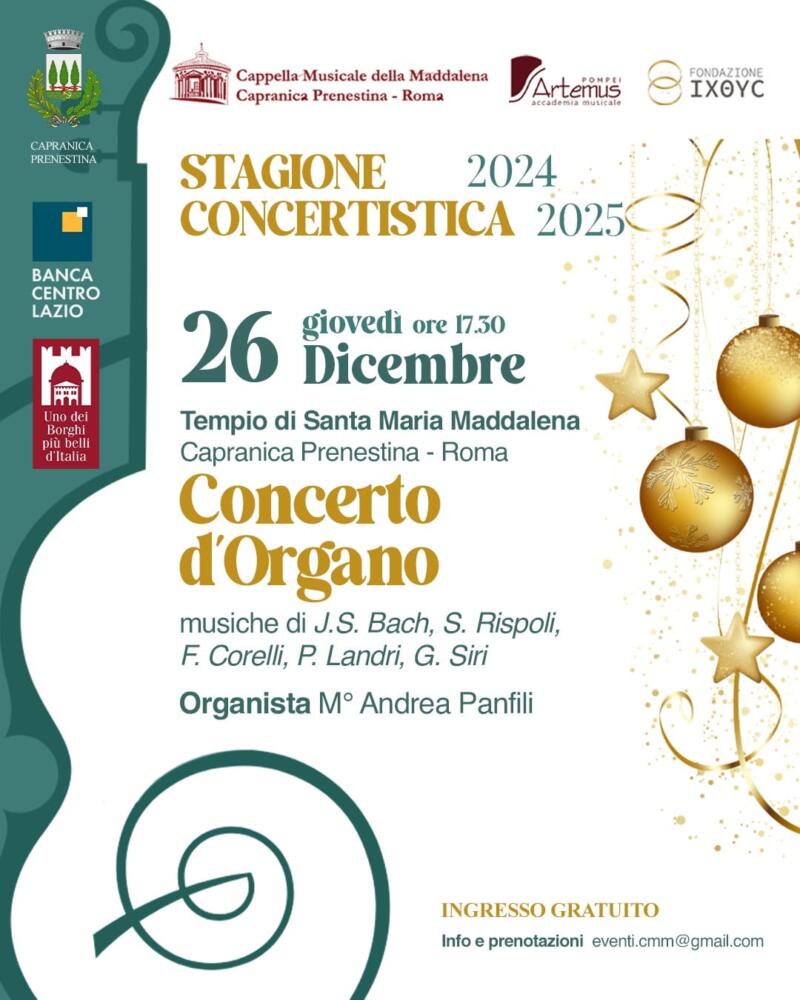 Concerto D'Organo dell'orchestra Artemus