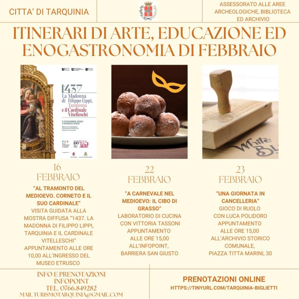 Itinerari di arte, educazione e gastronomia