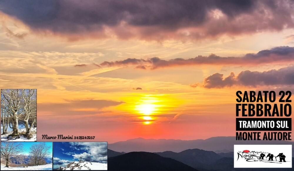 Tramonto sul monte Autore e polenta finale