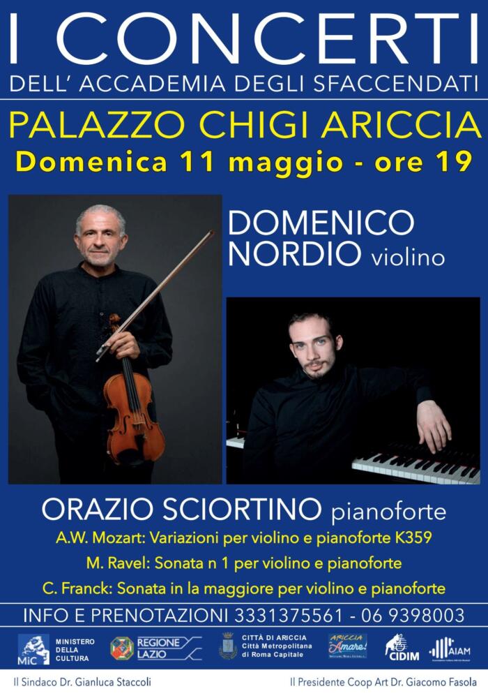 Il violinista Domenico Nordio ed il pianista Orazio Sciortino