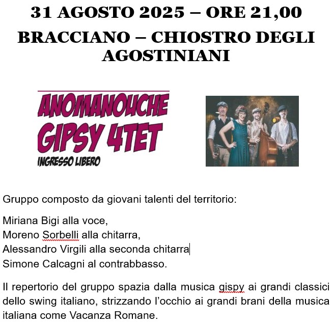 Concerti al Chiostro: Anomanouche Gipsy 4TET