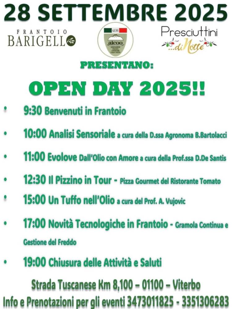 Open Day dell’Olio EVO