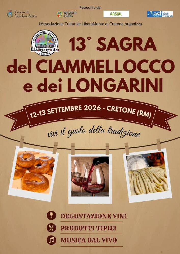 Cosa fare nel Lazio il prossimo week-end Cretone è festa con ciammellocco e longarini
