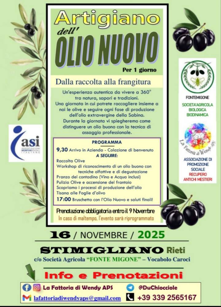 Artigiano dell'Olio Nuovo per 1 giorno