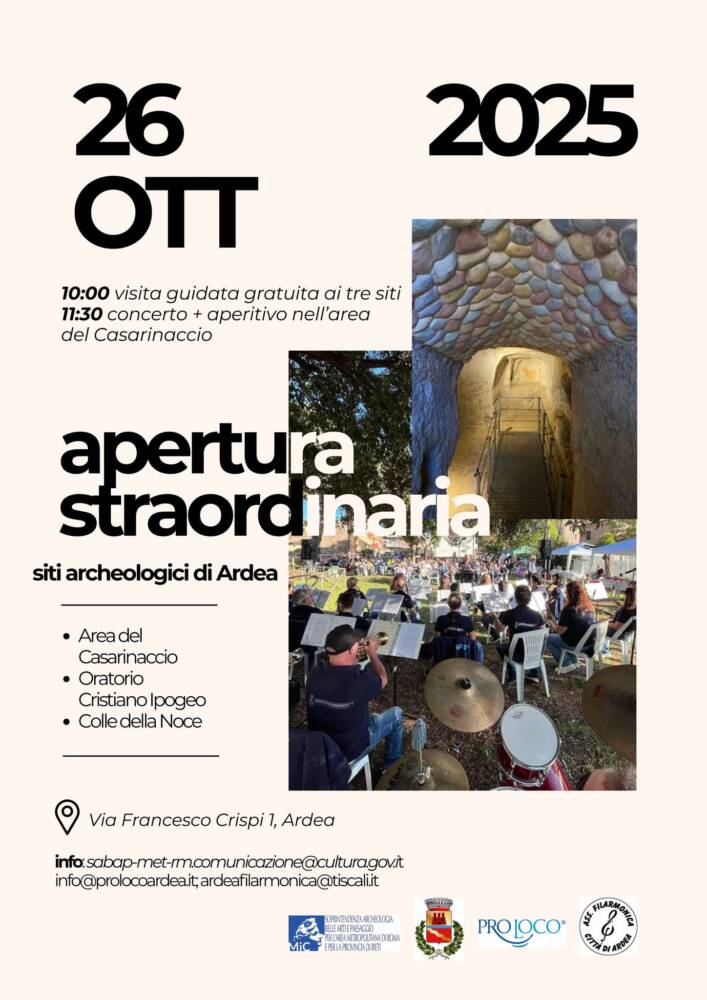 Apertura Straordinaria dei Siti Archeologici di Ardea