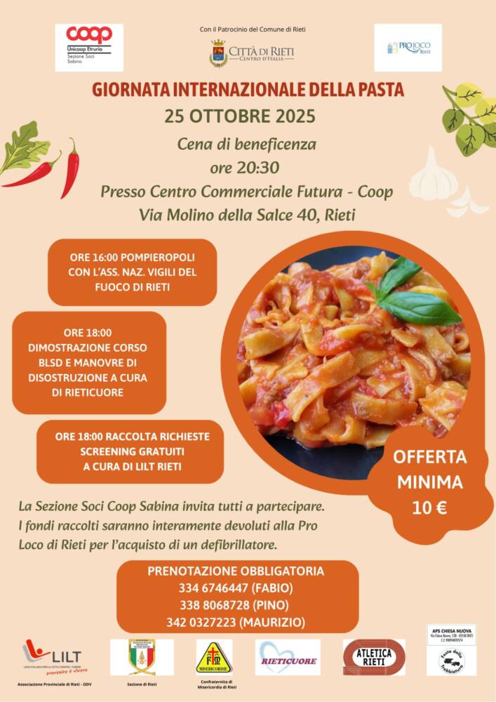 Giornata Internazionale della Pasta a Rieti