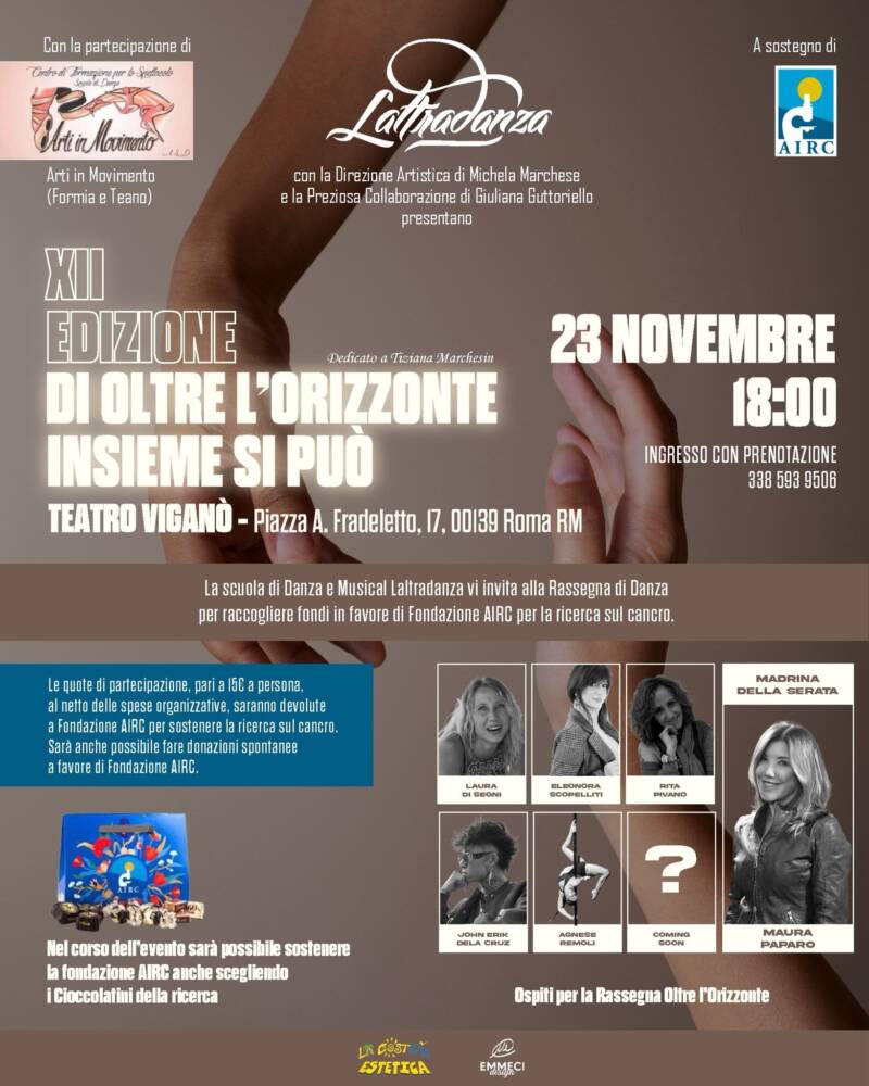 OLTRE L’ORIZZONTE La danza che sostiene la ricerca sul cancro