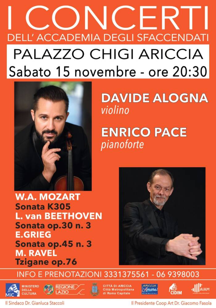 Concerto del violinista Davide Alogna ed il pianista Enrico Pace
