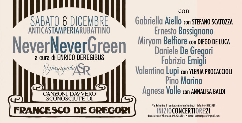 Nevernevergreen - Canzoni davvero sconosciute di Francesco De Gregori
