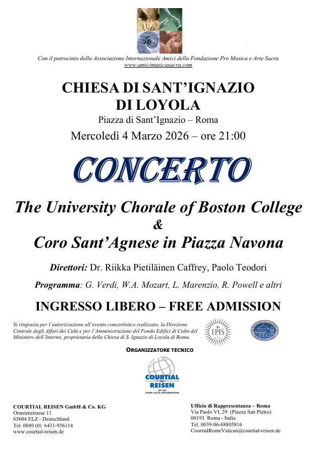The University Chorale of Boston College e il Coro Sant’Agnese