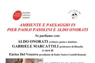 Ambiente e Paesaggio in Pier Paolo Pasolini e Aldo Onorati Ambiente e Paesaggio in Pier Paolo Pasolini e Aldo Onorati