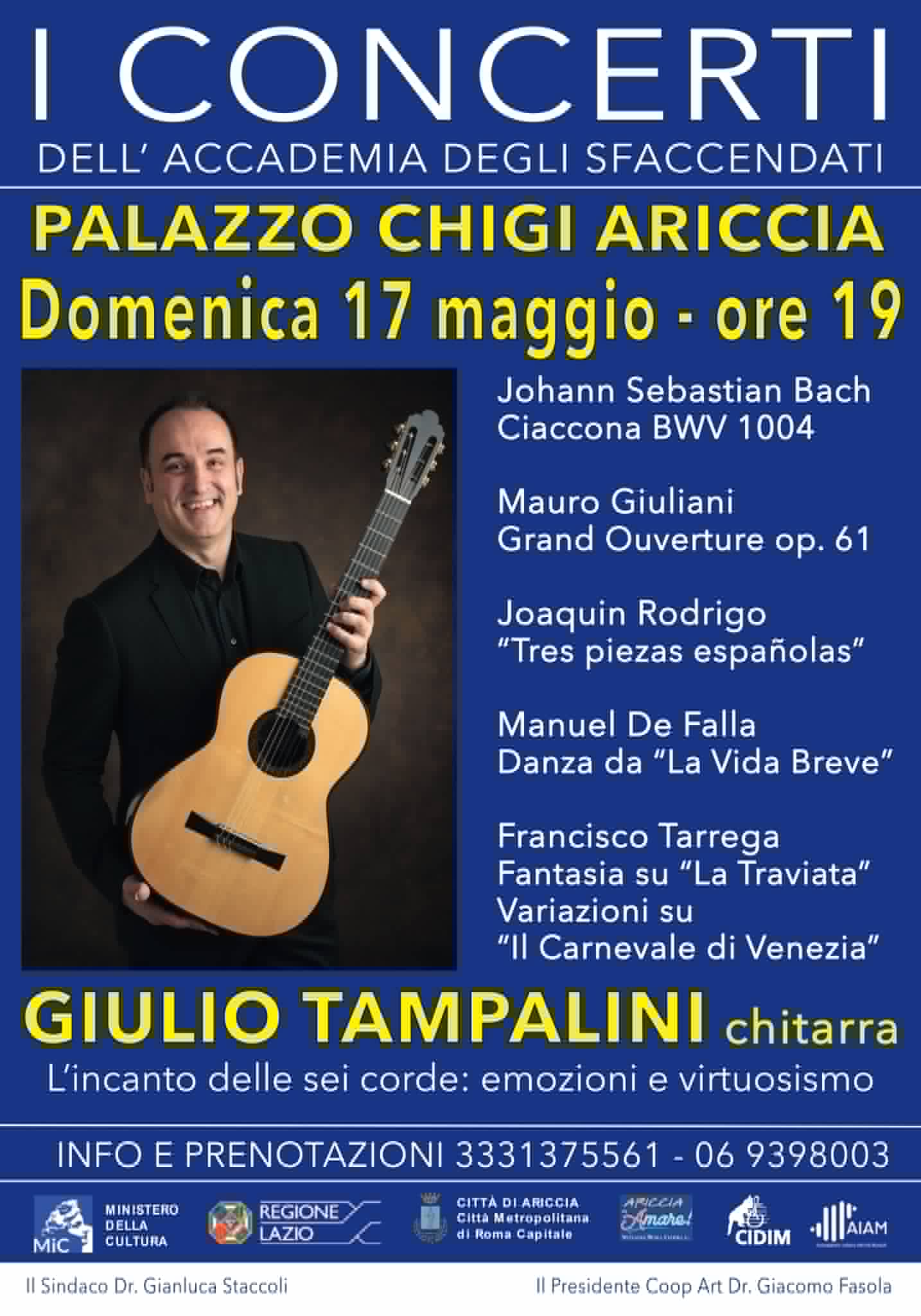 Giulio Tampalini al Palazzo Chigi di Ariccia per gli “Sfaccendati”