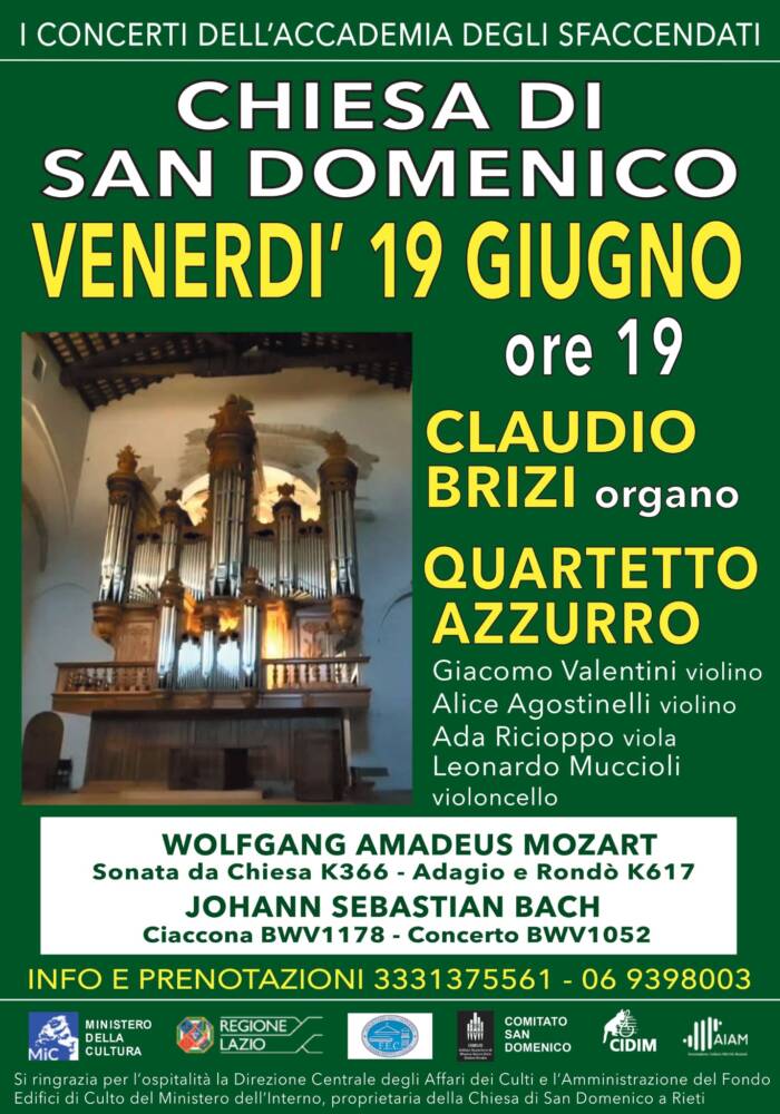 Rieti, Claudio Brizi e il Quartetto Azzurro in concerto