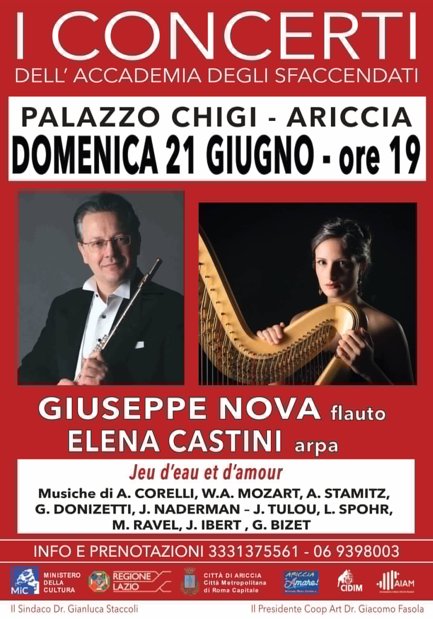 Musica e Spettacolo nel Lazio Flauto e Arpa al Palazzo Chigi di Ariccia