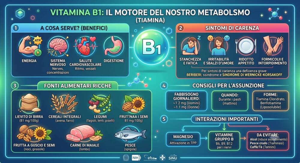 Vitamina B1 (Tiamina): Il Motore del Nostro Metabolismo Energetico Vitamina B1