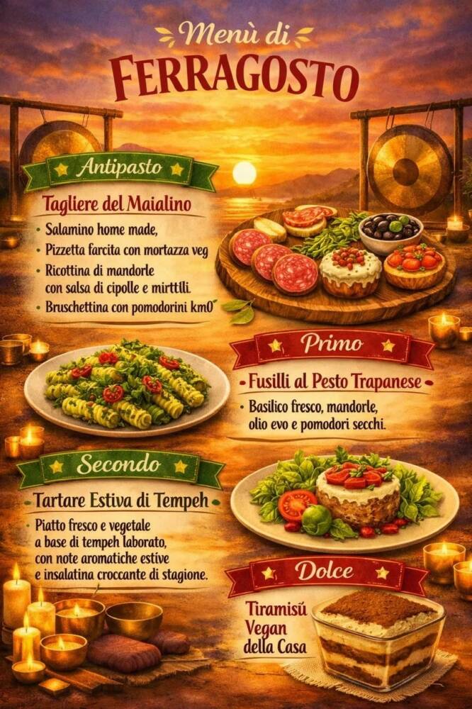 Bagno di Gong al Tramonto | Cena Veg