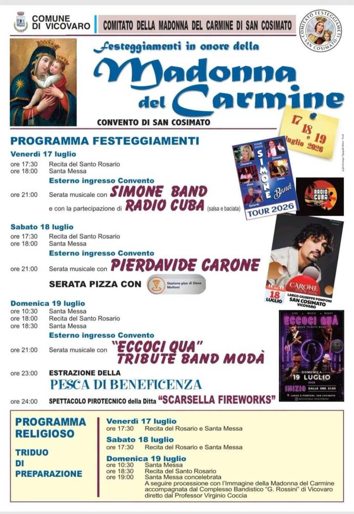 Musica e Spettacolo nel Lazio Festeggiamenti per la Madonna del Carmine