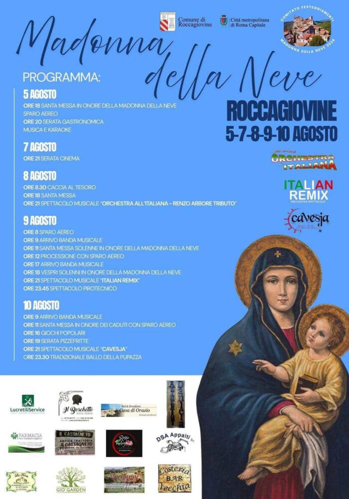 Musica e Spettacolo nel Lazio Festa per la Madonna della Neve