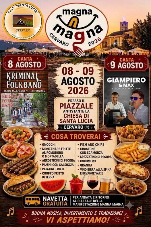 Musica e Spettacolo nel Lazio Magna Magna Cervaro