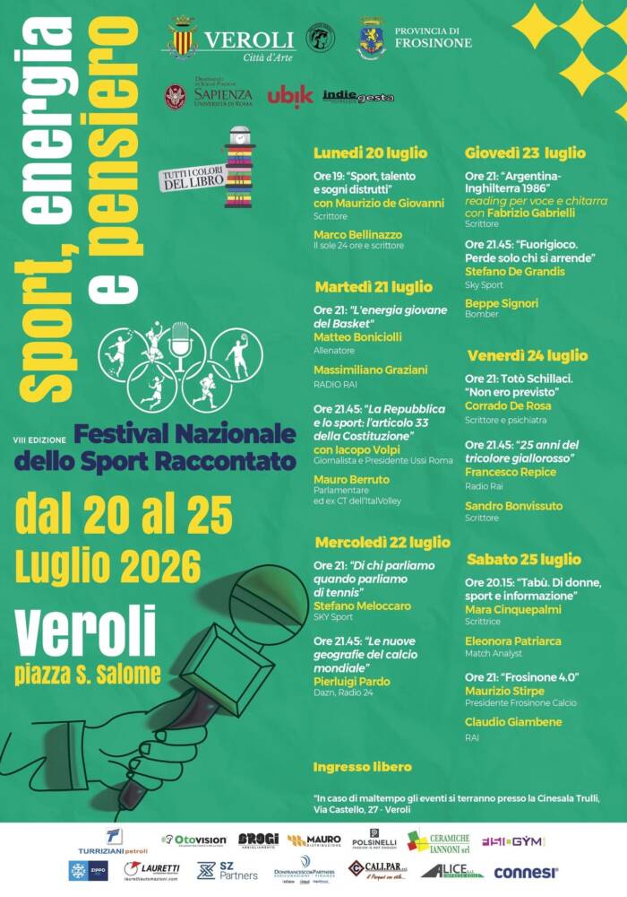 Prossimi eventi nel Lazio Festival Nazionale dello Sport Raccontato