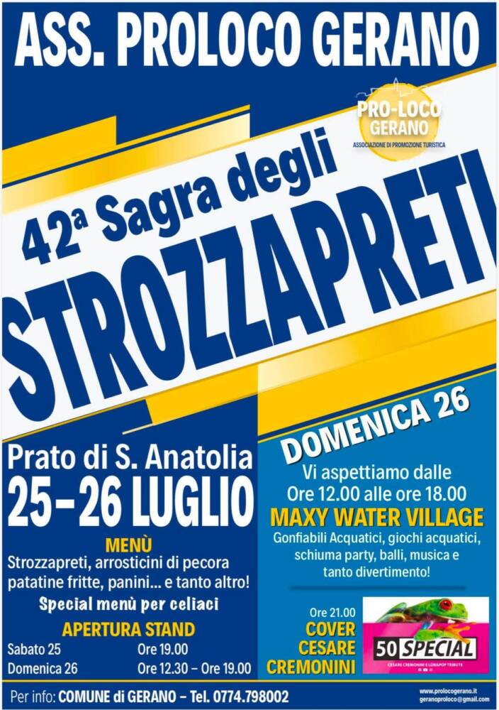 Musica, Spettacoli e Danza nel Lazio nel Lazio Sagra degli Strozzapreti