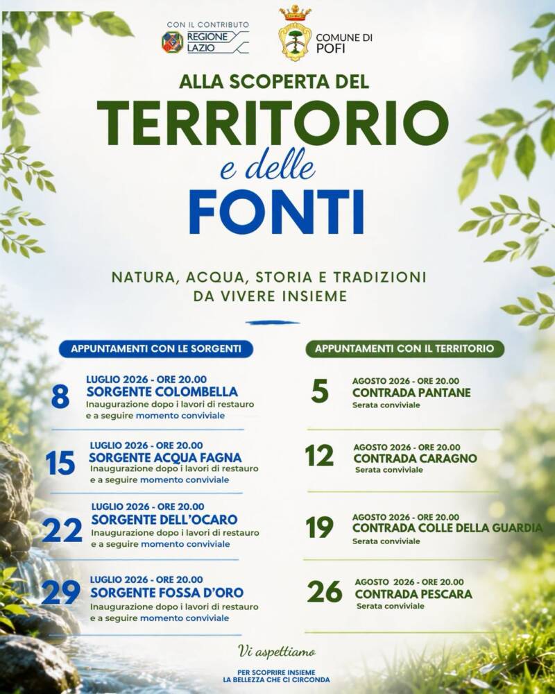Alla scoperta del Territorio e delle Fonti