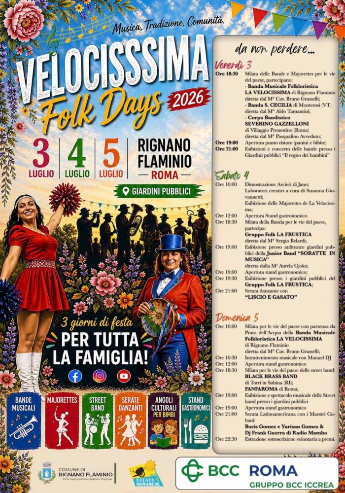 Cosa fare nel Lazio il prossimo week-end Velocissima Folk Days
