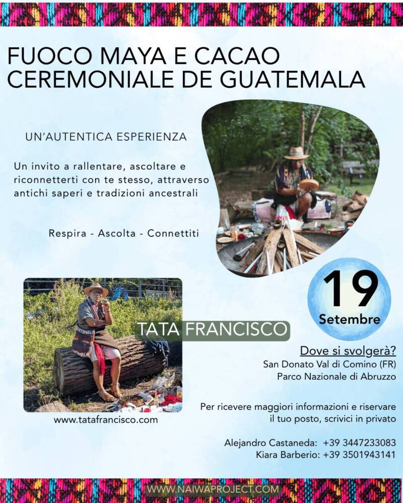 Musica, Spettacoli e Danza nel Lazio nel Lazio Fuoco, Cacao e Cosmovision Maya De Guatemala
