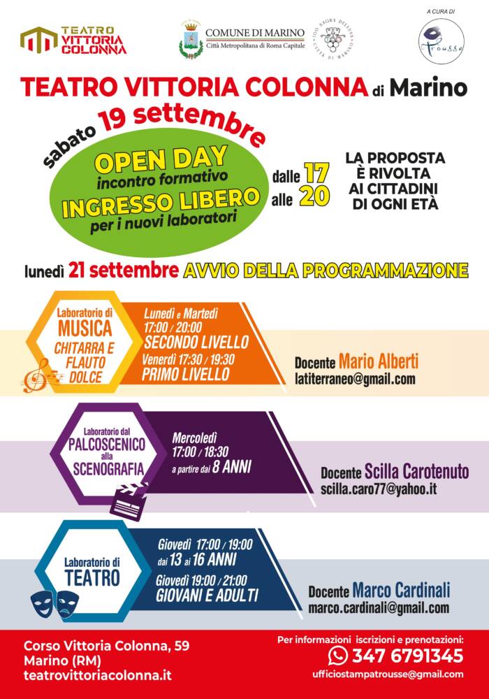 Eventi nel Lazio: Sagre, Concerti e Cosa Fare Open Day per i nuovi laboratori