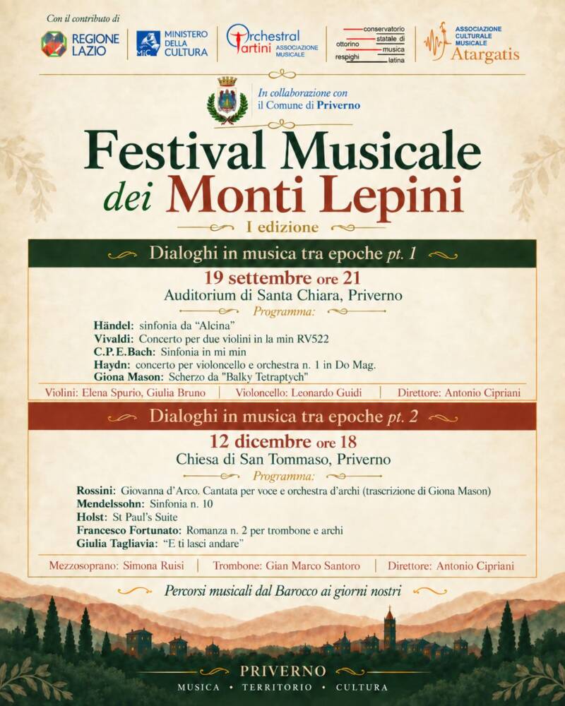 Musica, Spettacoli e Danza nel Lazio nel Lazio Festival Musicale dei Monti Lepini