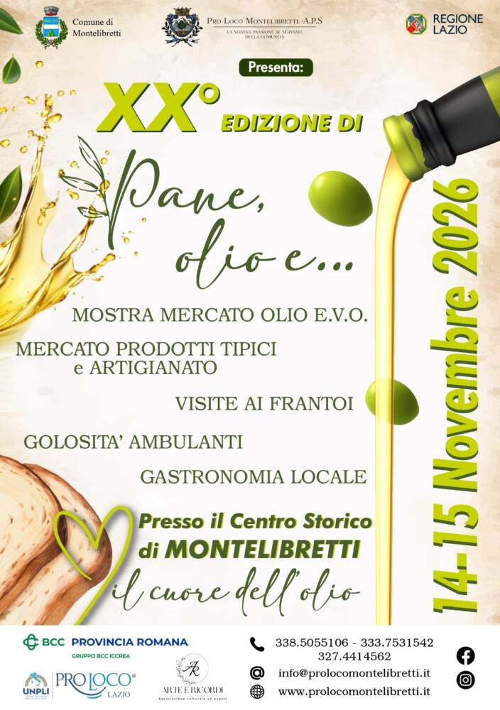 Eventi di Arte e Cultura nel Lazio Pane, olio e....