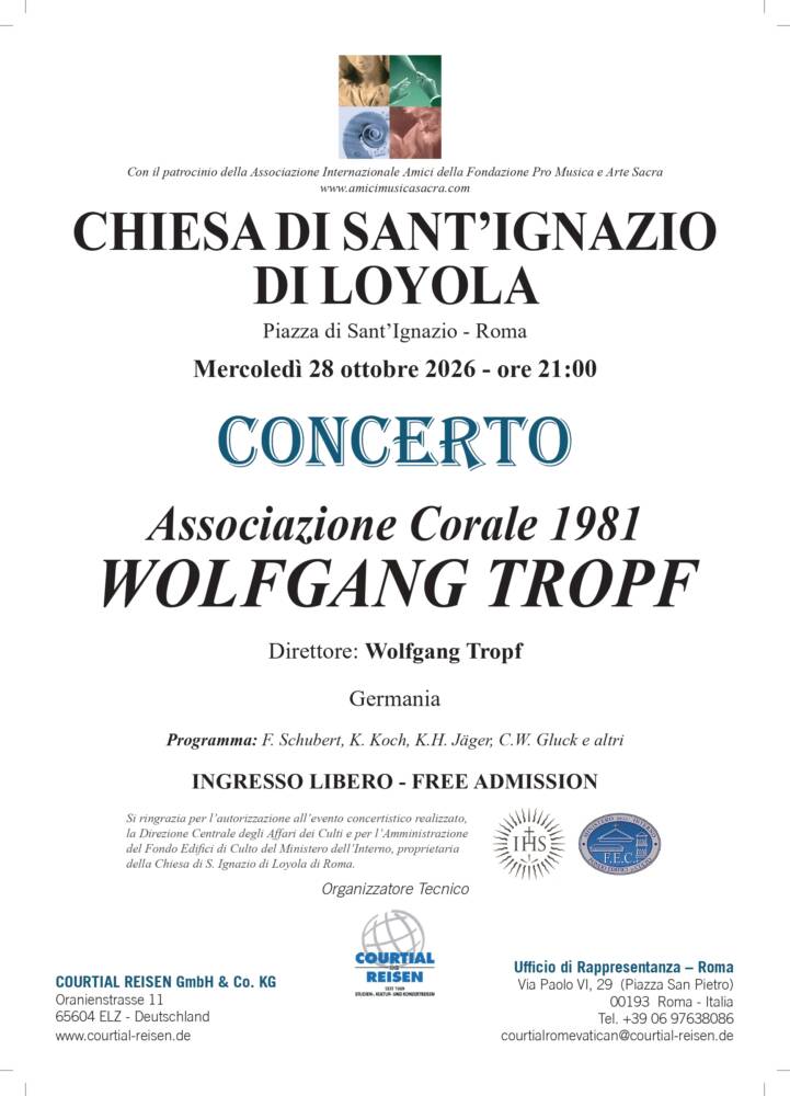 Concerto di Musica Sacra "Romreise 2026 - 45 Jahre"