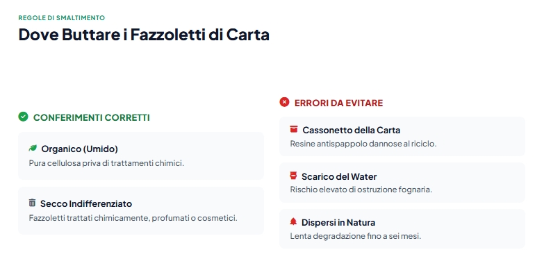 Dove si buttano i fazzoletti di carta: la guida completa Dove si buttano i fazzoletti di carta: la guida completa